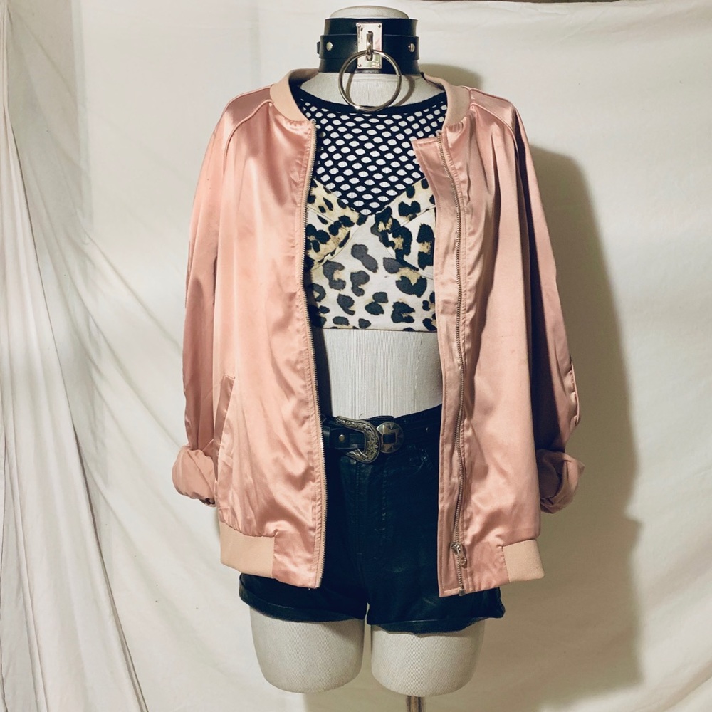 ♥️SALE♥️ Oversized Faux Satin Bomber